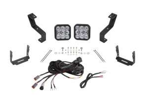 Ram 1500 LED Pod Light Kit - Front - Diode Dynamics - SS5 Bumper - White - `19-`24